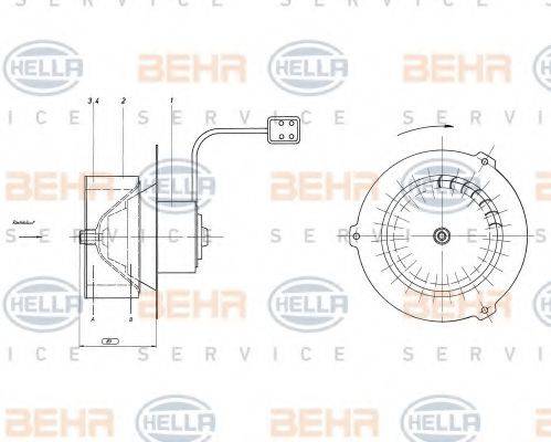 BEHR HELLA SERVICE 8EW009160431 Вентилятор салону