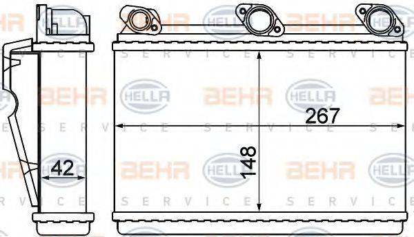 BEHR HELLA SERVICE 8FH351000521 Теплообмінник, опалення салону