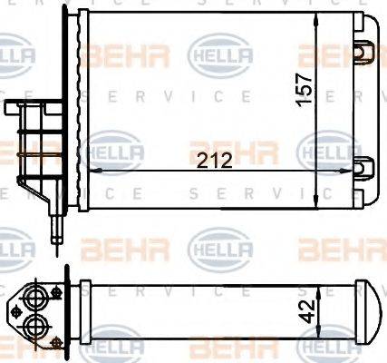 BEHR HELLA SERVICE 8FH351001554 Теплообмінник, опалення салону