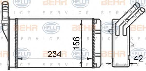 BEHR HELLA SERVICE 8FH351024301 Теплообмінник, опалення салону