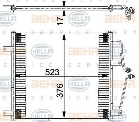 BEHR HELLA SERVICE 8FC351036201 Конденсатор, кондиціонер