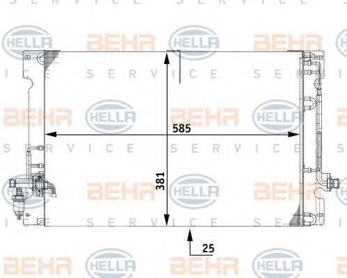 BEHR HELLA SERVICE 8FC351037091 Конденсатор, кондиціонер