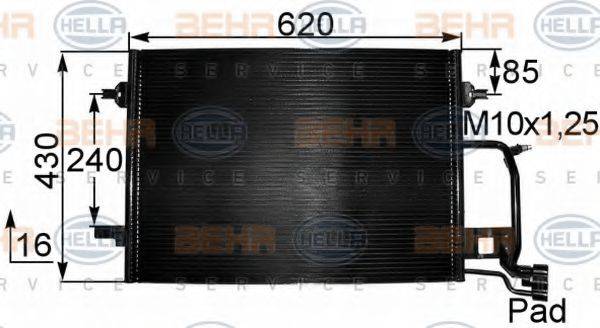 BEHR HELLA SERVICE 8FC351038421 Конденсатор, кондиціонер