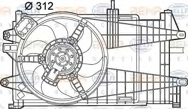 BEHR HELLA SERVICE 8EW351039591 Вентилятор, охолодження двигуна