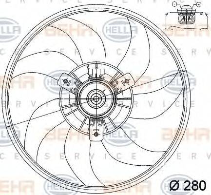 BEHR HELLA SERVICE 8EW351039761 Вентилятор, охолодження двигуна