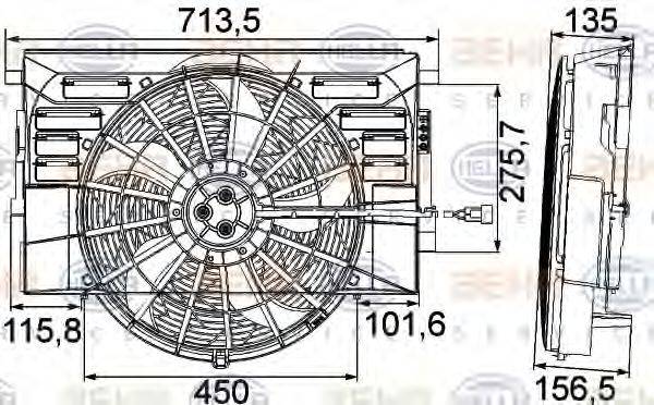 BEHR HELLA SERVICE 8EW351041301 Вентилятор, охолодження двигуна