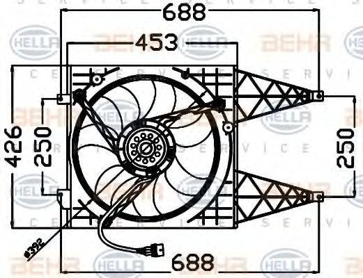 BEHR HELLA SERVICE 8EW351042551 Вентилятор, охолодження двигуна