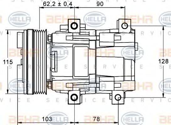 BEHR HELLA SERVICE 8FK351113301 Компресор, кондиціонер