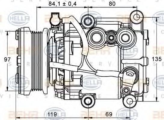 BEHR HELLA SERVICE 8FK351113401 Компресор, кондиціонер