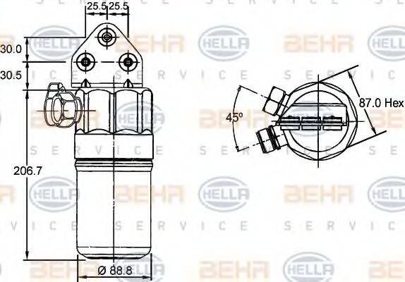 BEHR HELLA SERVICE 8FT351197321 Осушувач, кондиціонер