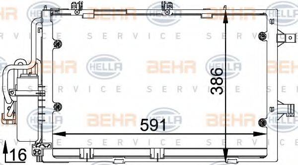 BEHR HELLA SERVICE 8FC351300601 Конденсатор, кондиціонер