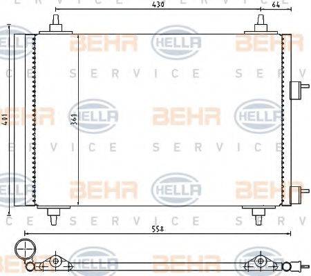 BEHR HELLA SERVICE 8FC351300671 Конденсатор, кондиціонер