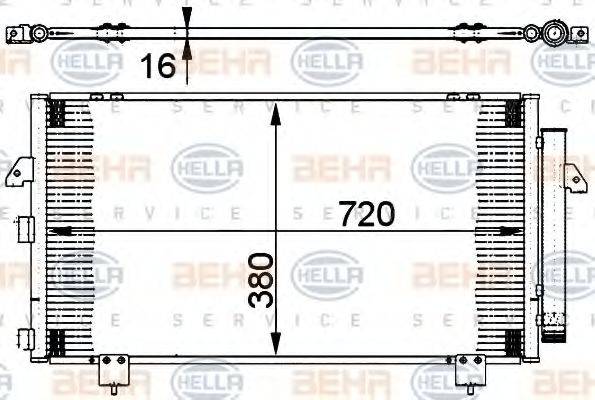 BEHR HELLA SERVICE 8FC351302111 Конденсатор, кондиціонер