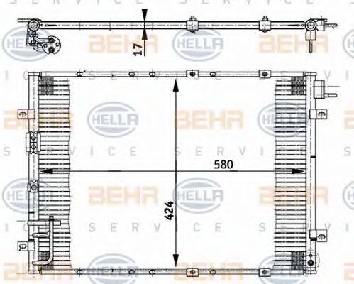 BEHR HELLA SERVICE 8FC351302141 Конденсатор, кондиціонер