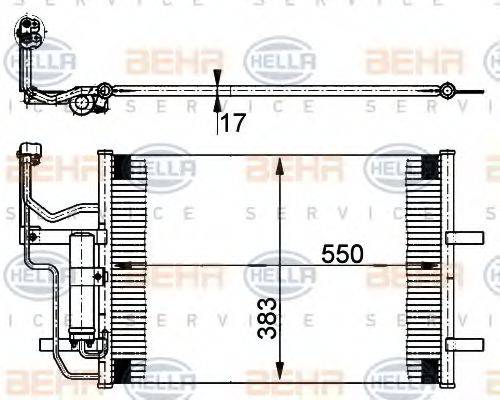 BEHR HELLA SERVICE 8FC351302211 Конденсатор, кондиціонер