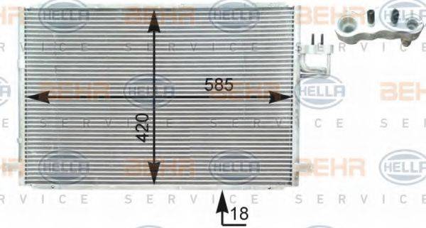 BEHR HELLA SERVICE 8FC351303001 Конденсатор, кондиціонер