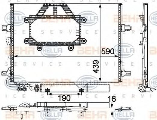 BEHR HELLA SERVICE 8FC351303451 Конденсатор, кондиціонер