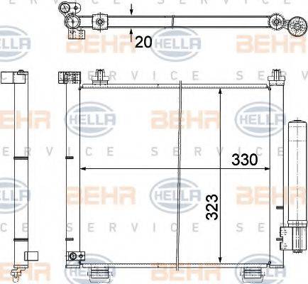 BEHR HELLA SERVICE 8FC351303471 Конденсатор, кондиціонер