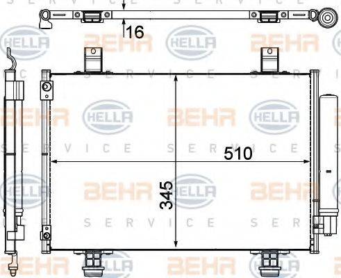 BEHR HELLA SERVICE 8FC351303491 Конденсатор, кондиціонер