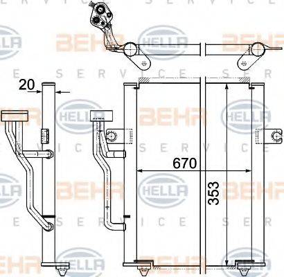 BEHR HELLA SERVICE 8FC351303521 Конденсатор, кондиціонер