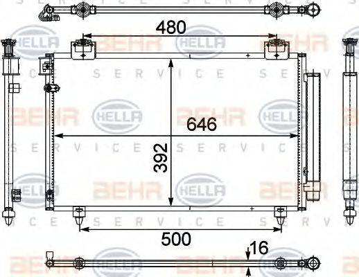 BEHR HELLA SERVICE 8FC351303671 Конденсатор, кондиціонер