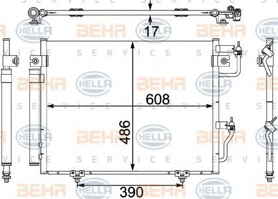 BEHR HELLA SERVICE 8FC351304081 Конденсатор, кондиціонер