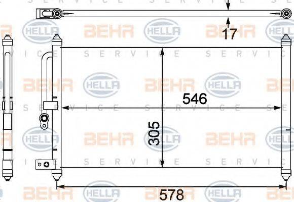 BEHR HELLA SERVICE 8FC351304091 Конденсатор, кондиціонер