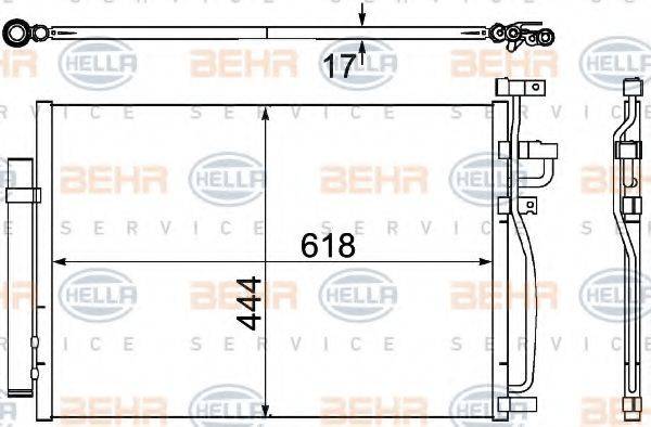 BEHR HELLA SERVICE 8FC351304311 Конденсатор, кондиціонер