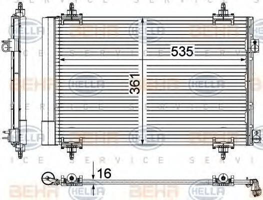 BEHR HELLA SERVICE 8FC351309351 Конденсатор, кондиціонер