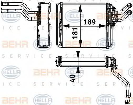 BEHR HELLA SERVICE 8FH351311411 Теплообмінник, опалення салону