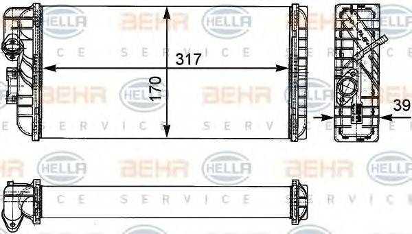 BEHR HELLA SERVICE 8FH351312431 Теплообмінник, опалення салону