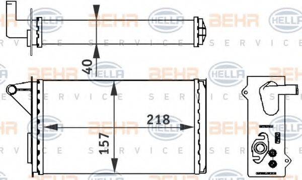 BEHR HELLA SERVICE 8FH351313061 Теплообмінник, опалення салону