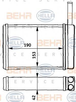 BEHR HELLA SERVICE 8FH351313121 Теплообмінник, опалення салону