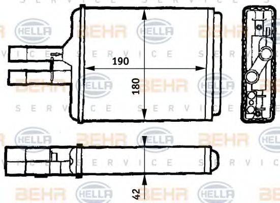 BEHR HELLA SERVICE 8FH351313141 Теплообмінник, опалення салону