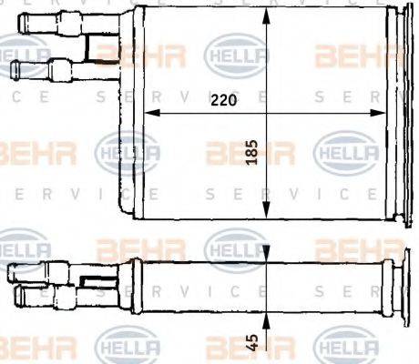 BEHR HELLA SERVICE 8FH351313171 Теплообмінник, опалення салону