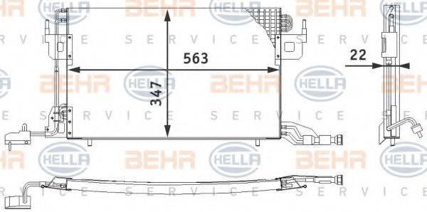 BEHR HELLA SERVICE 8FC351317011 Конденсатор, кондиціонер