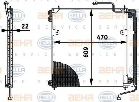 BEHR HELLA SERVICE 8FC351317021 Конденсатор, кондиціонер