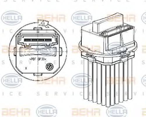 BEHR HELLA SERVICE 5DS351320011 Регулятор, вентилятор салону