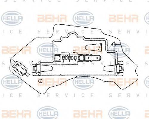 BEHR HELLA SERVICE 5HL351321131 Регулятор, вентилятор салону