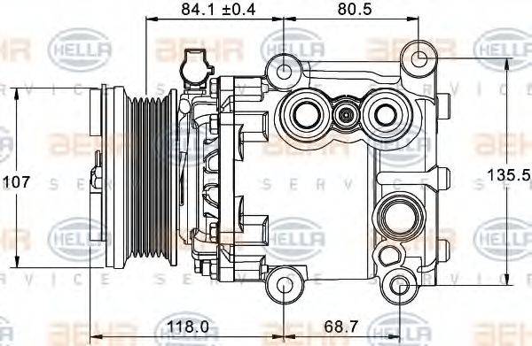 BEHR HELLA SERVICE 8FK351334091 Компресор, кондиціонер