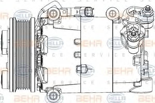 BEHR HELLA SERVICE 8FK351334431 Компресор, кондиціонер