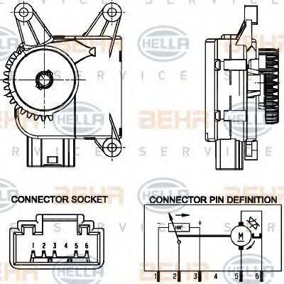 BEHR HELLA SERVICE 6NW351344021 Регулювальний елемент, змішувальний клапан