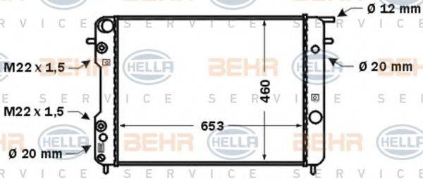 BEHR HELLA SERVICE 8MK376704541 Радіатор, охолодження двигуна