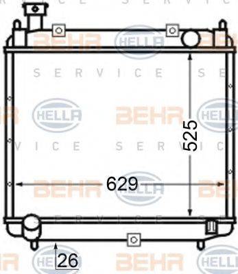 BEHR HELLA SERVICE 8MK376704661 Радіатор, охолодження двигуна