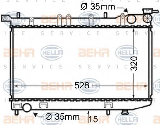 BEHR HELLA SERVICE 8MK376704741 Радіатор, охолодження двигуна