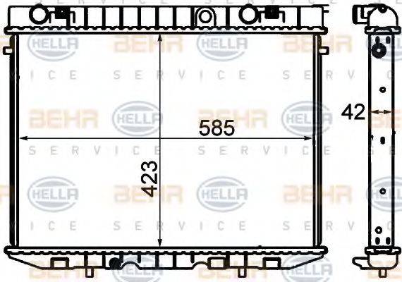 BEHR HELLA SERVICE 8MK376705621 Радіатор, охолодження двигуна