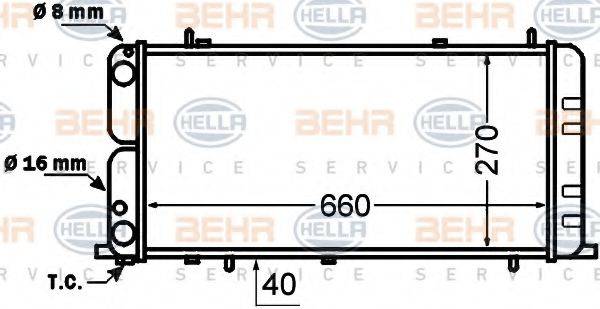 BEHR HELLA SERVICE 8MK376705731 Радіатор, охолодження двигуна