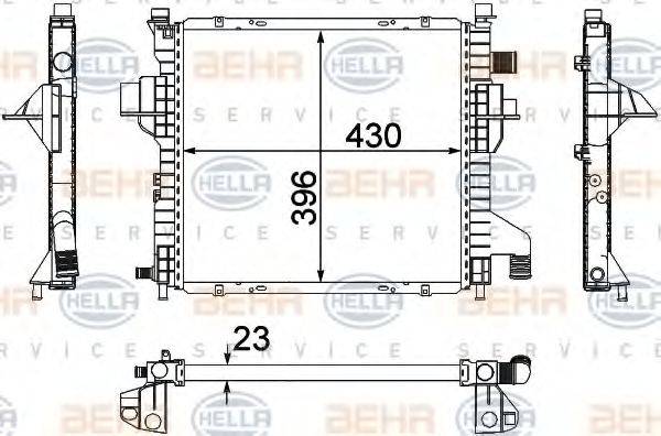 BEHR HELLA SERVICE 8MK376706541 Радіатор, охолодження двигуна