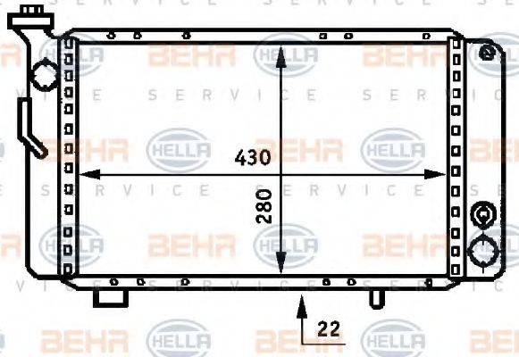 BEHR HELLA SERVICE 8MK376707131 Радіатор, охолодження двигуна