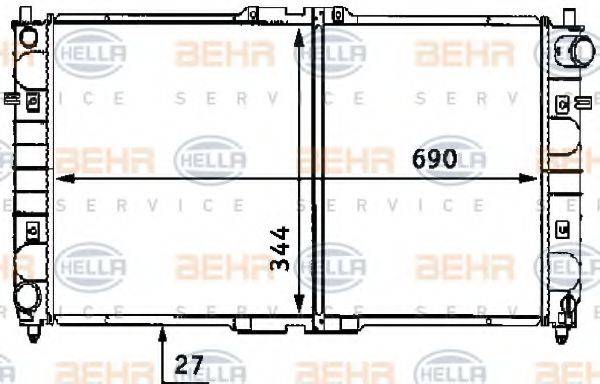 BEHR HELLA SERVICE 8MK376707381 Радіатор, охолодження двигуна